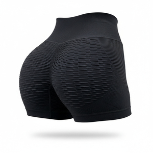 High-Waist Yoga Shorts Women Seamless <b>Bubble</b> Textured Gym Leggings Tummy Control Butt Lift Tight Fit Polyester Fitness Shorts - Product Image 3