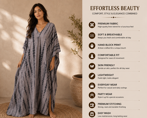 Boho Tie Dye 100% Cotton Eco-Friendly <b>Kaftan</b> Dress V-Neck Modern Maxi Kimono Robe Natural Waist <b>Summer</b> Beachwear Women Resort - Product Image 2