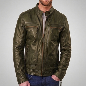 Best Selling Men's Leather <b>Winter</b> <b>Jacket</b> High Street Top Quality Slim Fit Leather <b>Jacket</b> With OEM Service In <b>Cheap</b> Price Colors - Product Image 1