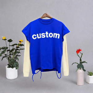 T-shirt vintage oversize à manches longues et col rond pour homme, imprimé lettres, délavé à l'acide, style streetwear, en tissu éponge 100 % coton, écologique - Product Image 5
