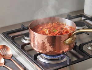 Copper Sauce <b>Pan</b> With Stainless Steel Gold Lining Handmade Minimalist Design For Kitcheware Gas Use <b>And</b> Induction Cooker Use - Product Image 5