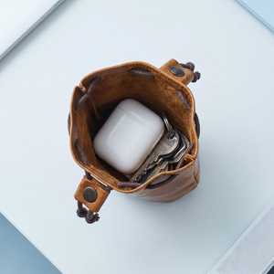 Monedero de Cuero Hecho a Mano KarlOva, Forma Natural, Bolsa con Cordón, Estilo Rústico, Artesanía - Product Image 3