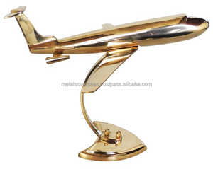 Antique Vintage Style Polished Brass Airplane Decor with Stand Metal <b>Tableware</b> Home Office Showpiece for Desk - Product Image 6