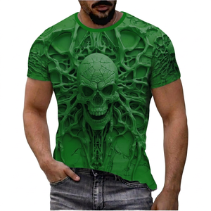 T-shirt personnalisé pour homme avec imprimé crâne et squelette, motif original, vintage, drôle, 100% coton tricoté - Product Image 3