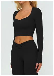 T-shirt de sport personnalisé pour femme, à manches longues, coupe ajustée, respirant et doux, idéal pour le yoga et l'entraînement - Product Image 5