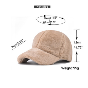 Gorra de Béisbol Unisex de Invierno con Piel Sintética, Diseño a Cuadros de 6 Paneles, Gorro de Forro Polar, Talla de Cabeza 48-50cm, Cierre de Hebilla Metálica, Estilo Casual - Product Image 1