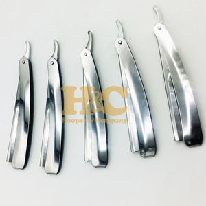 Navaja de barbero Silver Polish con mango de acero inoxidable y cuchilla intercambiable, precio mayorista, oferta con logotipo para salón - Product Image 5
