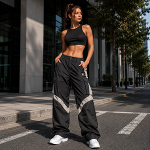 High Quality Lightweight 100% Polyester <b>Canvas</b> Sweat Pants Custom Sublimation Casual Streetwear Baggy Distressed men's pants - Product Image 2
