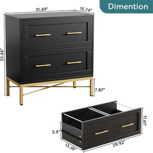 Double <b>Drawer</b> <b>Filing</b> Cabinet Printer Stand and Living Room Storage Cabinet - Product Image 5