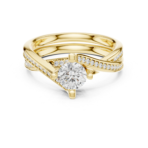 แหวนเพชรทรงกลมทองคำ 14K สำหรับผู้หญิง |   ของขวัญวันครบรอบ |   เพชรที่เพิ่งเพาะเลี้ยง - Product Image 1