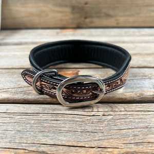 Collar de Cuero Occidental Premium para Perro con Patrón Tribal de Cuentas, Acolchado, Ajustable, Cierre de Hebilla de Aleación Plateada, para Todas las Estaciones - Product Image 2