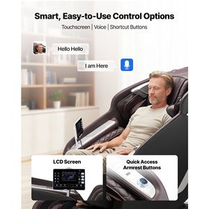 Sillón de Masaje Reclinable de Gravedad Cero 4D con Riel SL, Estiramiento Yoga, Control por Voz IA, Calor, Rodillo para Pies y Retráctil - Product Image 6