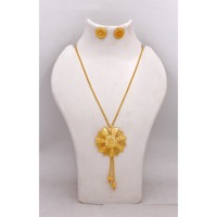 Vente en gros de bijoux en laiton de luxe ensembles de bijoux de mariage plaqué or Dubai afrique ensembles de colliers bijoux pendentif chaîne