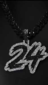 Colgante Personalizado Iced Out 24, Oro Sólido de 10K, Diamante Natural de 34CT, Colgante Pesado de Hip Hop para Rapper con Número y Logotipo de Graffiti - Product Image 3