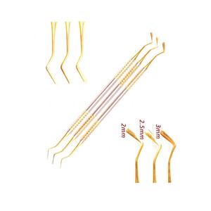 Juego de 3 Instrumentos Dentales Planos de Plástico para Rellenos de Composite, Recubiertos de Titanio Dorado, Herramientas Restauradoras para Colocación Precisa de Composite - Product Image 4