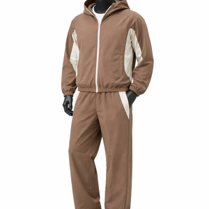 Premium Nylon Panel Work Windbreaker <b>Set</b> Custom Wholesale Factory Supplier USA Casual Winter Streetwear Jacket Pants Outfit Line - Product Image 3
