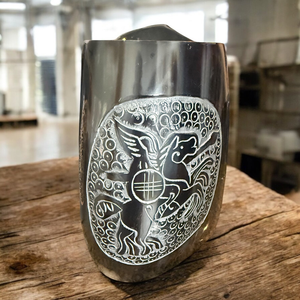 Natural Ox Horn Drinking Cup Hand Carved Viking Pattern Horn Mug for Beer <b>Whiskey</b> Mead Vintage Medieval Bar Decor Gift - Product Image 4