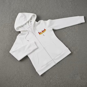 Custom logo Crop Tops Women Hoodie Screen Print Long Sleeve Blank Thick Crop Zip up Hoodie - Product Image 1
