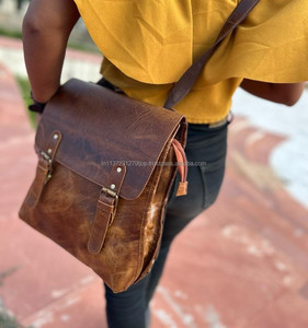 Nuevo mensajero dos en uno con mochila de cuero de grano completo, bolsas de viaje hechas a mano reales, mochila multiusos, mochilas escolares - Product Image 4