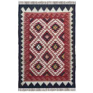 Tapis Dhurrie en laine et jute 4x6 élégant et fonctionnel Tapis artisanaux avec élégance terreuse durable - Product Image 2