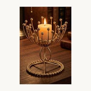 New design white metal small large candle holder 2 <b>pc</b> set pillar candle holder decorative candle stand <b>table</b> decor customization - Product Image 3