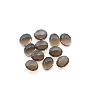 Quartz fumé naturel ovale cabochon, pierre précieuse lâche polie et lisse pour la fabrication de bijoux, vente en gros - Product Image 2
