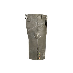 Nouvelles Lederhosen traditionnelles allemandes pour hommes, style bavarois, avec bretelles, sur mesure, en cuir de vache véritable - Product Image 4