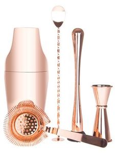 Juego de coctelería con acabado en cobre para mezclar cócteles, herramientas profesionales esenciales para el bar en casa, preparación de bebidas y entretenimiento - Product Image 2