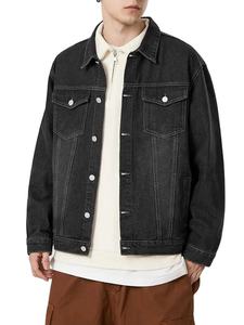 แจ็กเก็ตยีนส์ไฮสตรีทสำหรับผู้ชายเสื้อแจ็กเก็ตยีนส์แนววินเทจสำหรับใส่กลางแจ้งผ้าฝ้ายทอลายทแยงออกแบบได้ตามต้องการสำหรับผู้ชาย - Product Image 4