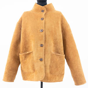 Chaqueta de Cuero Sintético para Mujer, Invierno, Color Sólido, con Cuello Alto y Logotipo Frontal, Ecológica, Transpirable, Cómoda, para Uso Diario - Product Image 1