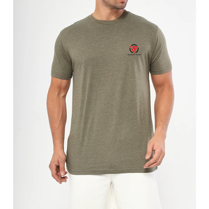 เสื้อยืดผู้ชายทรงบ็อกซี่สุดหรู สไตล์วินเทจ ล้างสีแบบแอซิด ผ้าคอตตอนหนา ทรงไหล่ตก รับสกรีนลายปักโลโก้ สตรีทแวร์ - Product Image 1