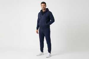 Mens Premium Fleece Activewear <b>Set</b> Long Sleeve Sweat Top and <b>Matching</b> <b>Joggers</b> for Workout Leisure and Daily Activities - Product Image 1