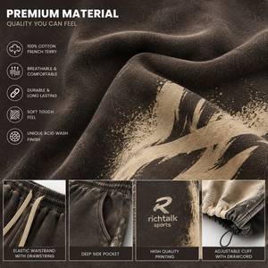 <b>Men's</b> Straight Mid Harem Pants Acid Wash Drawstring Elastic Heavyweight Cotton Blend Quick Dry Breathable <b>Winter</b> Casual <b>Trousers</b> - Product Image 6