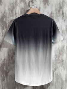 Camiseta Casual de Manga Corta para Hombre, 100% Algodón Tejido, Cuello Redondo, Corte Holgado, con Ribete en Contraste, Transpirable y Antiarrugas - Product Image 2