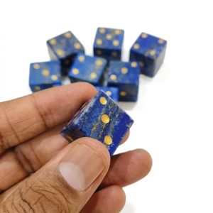 Stone Lapis lazuli D6 <b>Dice</b> Cube Natural Gemstone Crystal Stone D6 <b>Dice</b> Engraved Stone Custom <b>Dice</b> <b>Sets</b> - Product Image 2