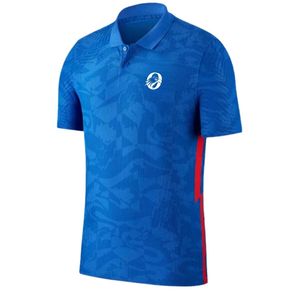 Men Royal Blue Sublimated Polo Soccer Jersey Short Sleeve Polyester Football Shirt <b>Athletic</b> Team Training Match Sports Wear - Product Image 1