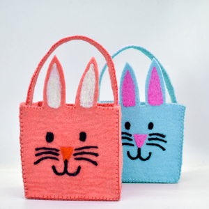 Wholesale Handmade Wool Felt <b>Easter</b> Bunny <b>Basket</b> Eco-Friendly Kids <b>Easter</b> Egg Hunt <b>Gift</b> Storage <b>Basket</b> OEM Manufacturer - Product Image 3