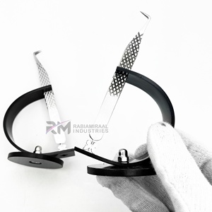 ชุดแหนบต่อขนตา RMI รุ่นใหม่ สีเงินด้าน สแตนเลสสตีล คุณภาพสูง ด้ามจับเพชร พร้อมโลโก้  ใช้งานได้ยาวนาน - Product Image 3