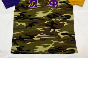 T-shirt décontracté à col rond Omega Psi Phi Fraternity, coupe régulière, 100 % coton respirant, avec logo tricoté personnalisé et motif uni brodé - Product Image 4