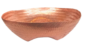 Panier en cuivre tissé à la main, panier de rangement décoratif en métal pour fruits, collations, organisateur de table, décoration artisanale pour la maison et la cuisine - Product Image 2