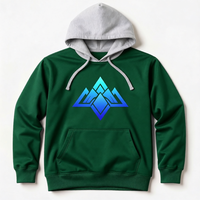 Sweat-shirt à capuche en velours pour homme, coupe oversize, imprimé à pois rouges avec strass, poche décorative, style hip-hop, hiver, manches classiques