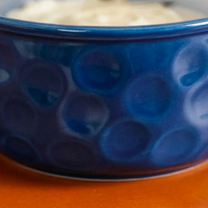 Blue Ceramic Rice <b>Bowl</b> with Lid Decorative Kitchen Serving <b>Bowl</b> with Unique resin Knob Lid for Rice <b>Curry</b> Soup Side Dish Serving - Product Image 3