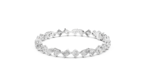 Hermosa pulsera hecha a mano de 18K Chakra para mujer con cuentas CVD Lab Grown Diamond Stretch Bracelet - Product Image 4