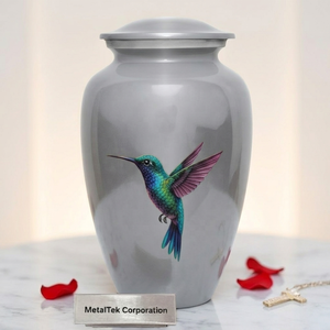 Hummingbird Metal Urn Human <b>Ashes</b> Jars Handcrafted Aluminum Cremation Urns Memorial Vase Funeral <b>Keepsake</b> Supplier Manufacturer - Product Image 1