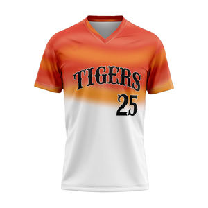 Maillot de baseball unisexe à col en V personnalisé 2026, avec lettres imprimées et brodées, sublimation, respirant, pour softball - Product Image 3