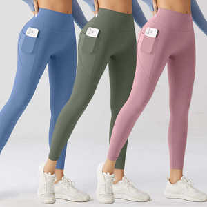 Leggings de sport taille haute pour femme, avec poches, pour la course et le fitness, collection 2025, vente en gros - Product Image 6