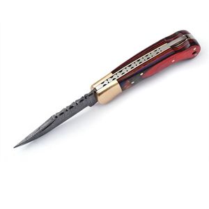 Custom Pocket Folding Knives Damascus Pattern <b>Steel</b> Blade Handmade Bone Handle Polished Metal Bolster for <b>Outdoor</b> Hunting - Product Image 3