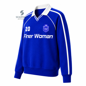 Sweat-shirt de rugby universitaire pour femmes Zeta Phi Beta, col polo, manches longues, broderie, pull décontracté, pull universitaire - Product Image 3
