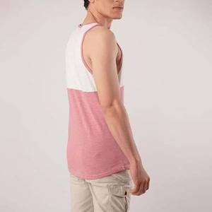 Precio al por mayor de fábrica de verano: Camisetas sin mangas transpirables para hombre con logo personalizado, de bloques de color, para deporte, gimnasio y fitness. - Product Image 4