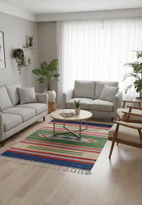 Tapis et ensembles de tapis modernes lavables faits à la main en coton pelucheux, à motifs floraux, réversibles et pliables pour la maison, la chambre, le salon et les voyages - Product Image 2